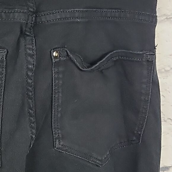 H&M Mama Black Treggings Twill Maternity Jeggings Skinny Jeans Full Belly Panel - Picture 4 of 8